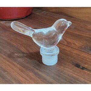 Vintage Mid-1900's Crystal Bird Decanter Stopper